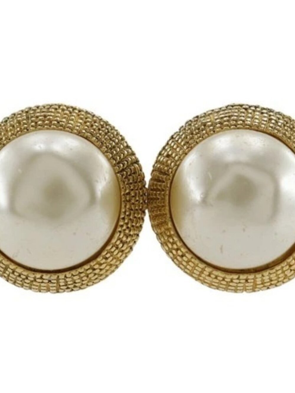 CHANEL Earring vintage Plated Gold/Fake pearl 29.5g Women - Picture 1 of 10
